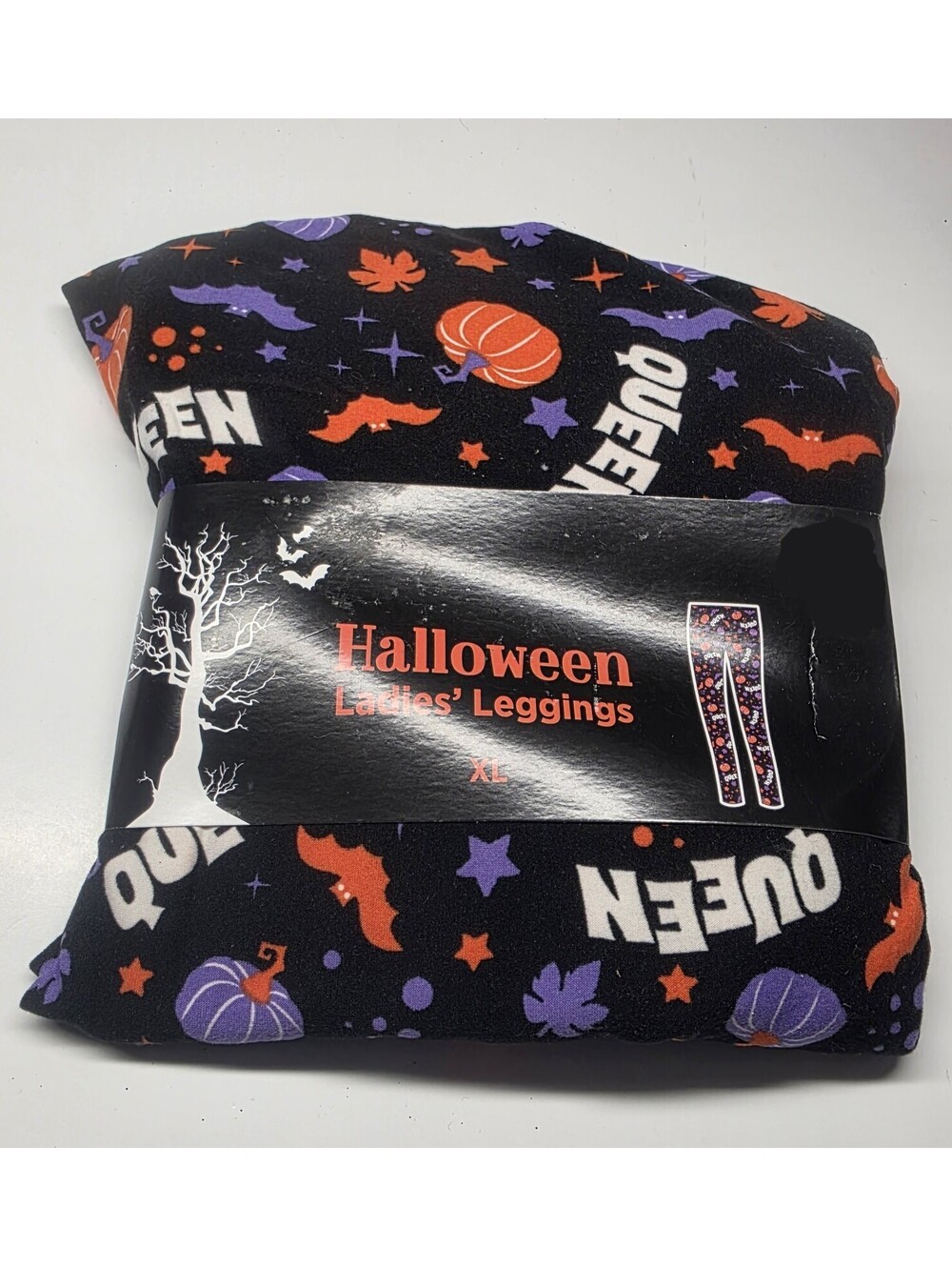 Halloween Queen Pumpkin Bats Leggings Womens Size XL Bobbie Brooks NWT